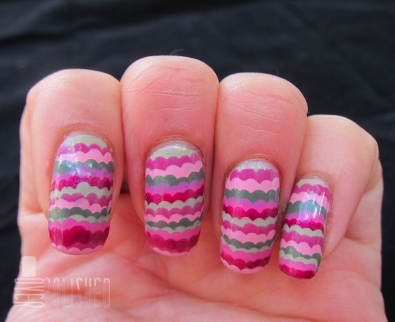 Pink & Green Ruffle Mani